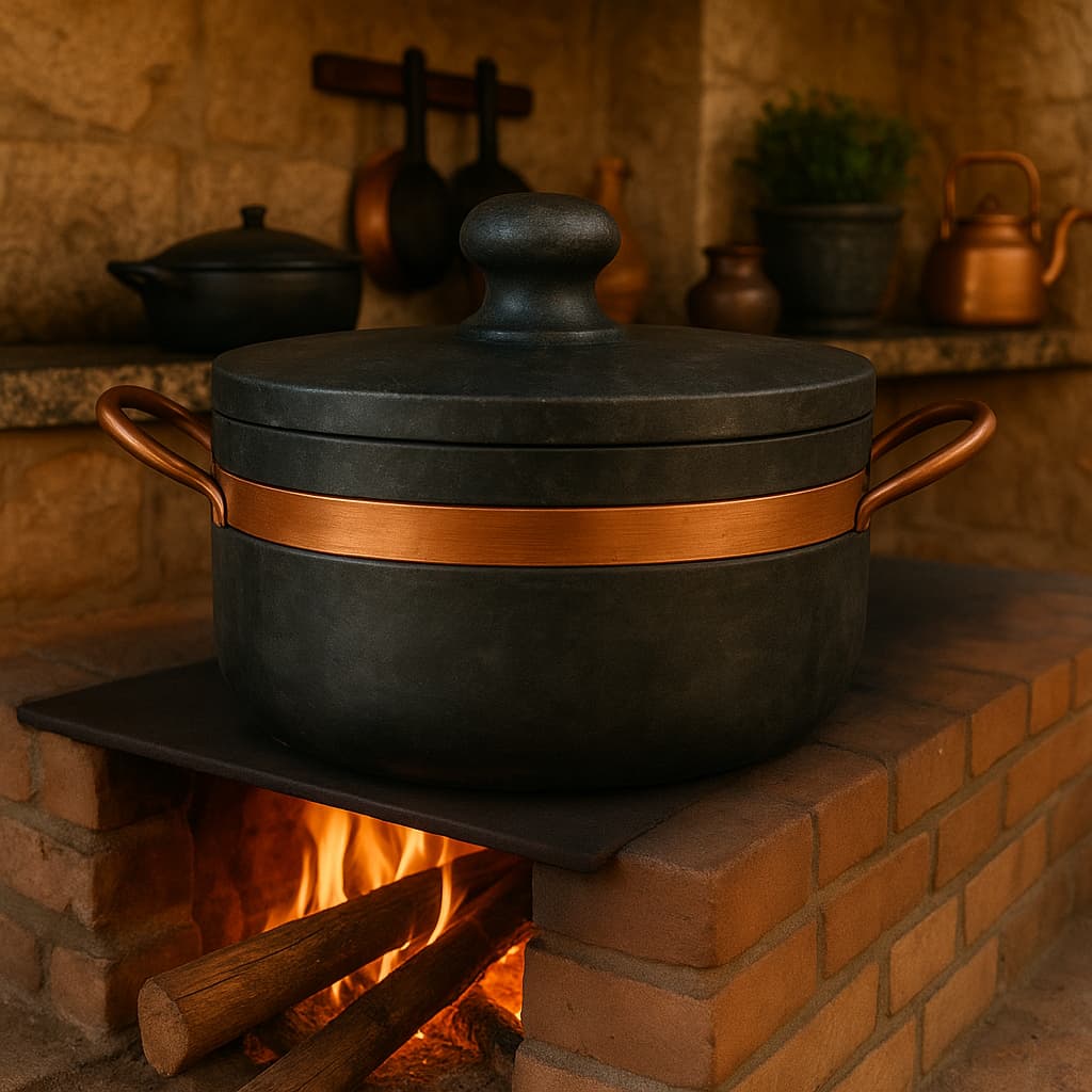Panela de Pedra 1 Litro Com Alça