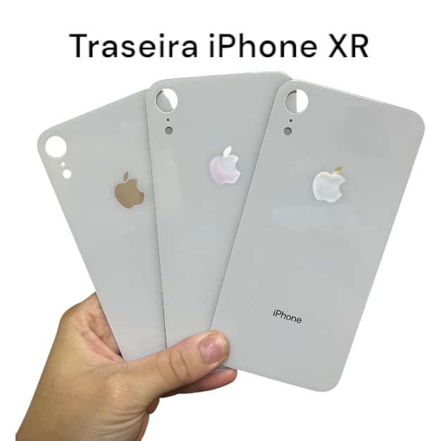 Tampa Traseira iPhone XR Cinza Claro e Cinza Escuro Vidro