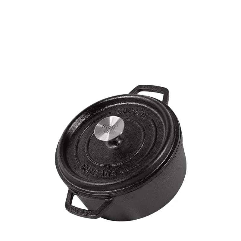 Panela Caçarola 18cm Com Alça E Tampa De Ferro Fundido Santana Tradicional