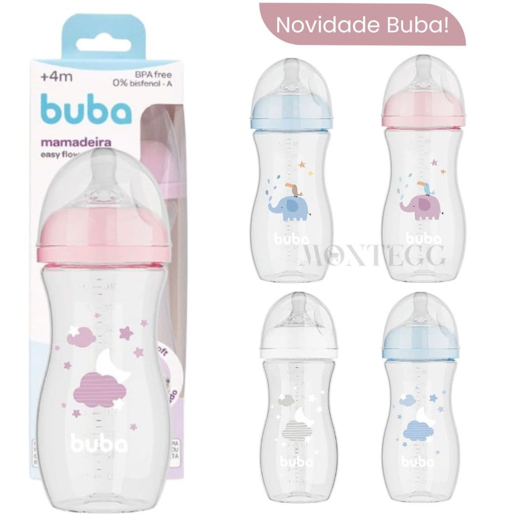 Mamadeira Para Bebe Buba 330ml Anticólica Para Bebês +4 Meses Bico Petala Macio Silicone  Mamadeira