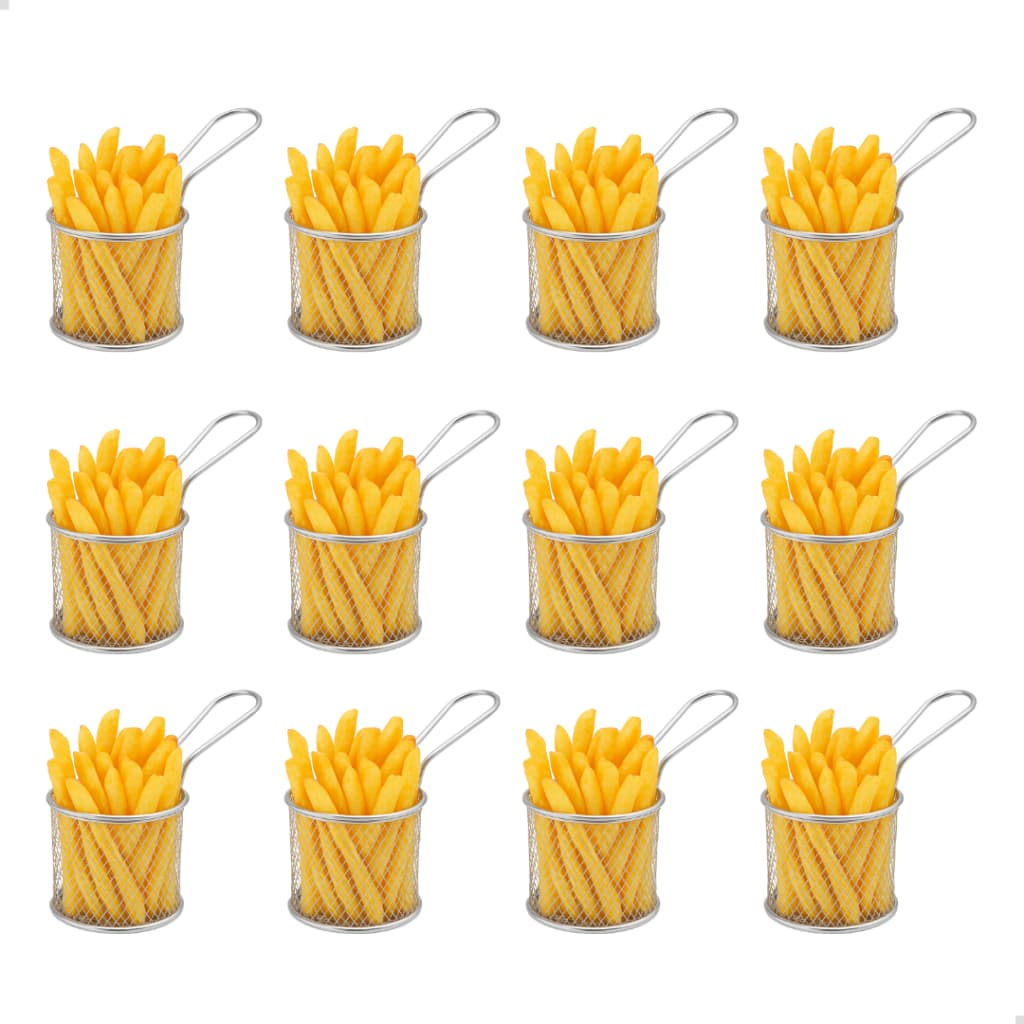 Cestinhas Inox Batata Frita Petisco Gourmet Servir Porção