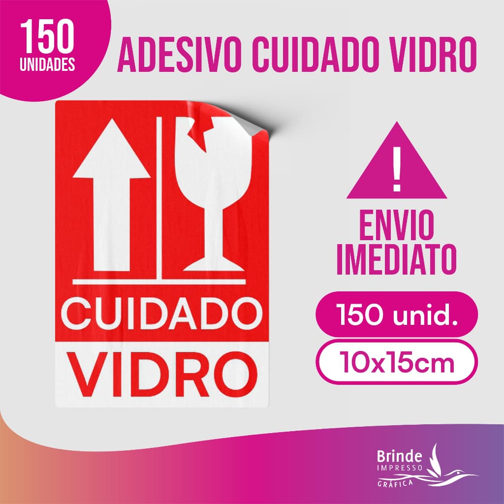 KIT Etiqueta FRÁGIL 150 ETIQUETAS (CUIDADO FRÁGIL) 10X15