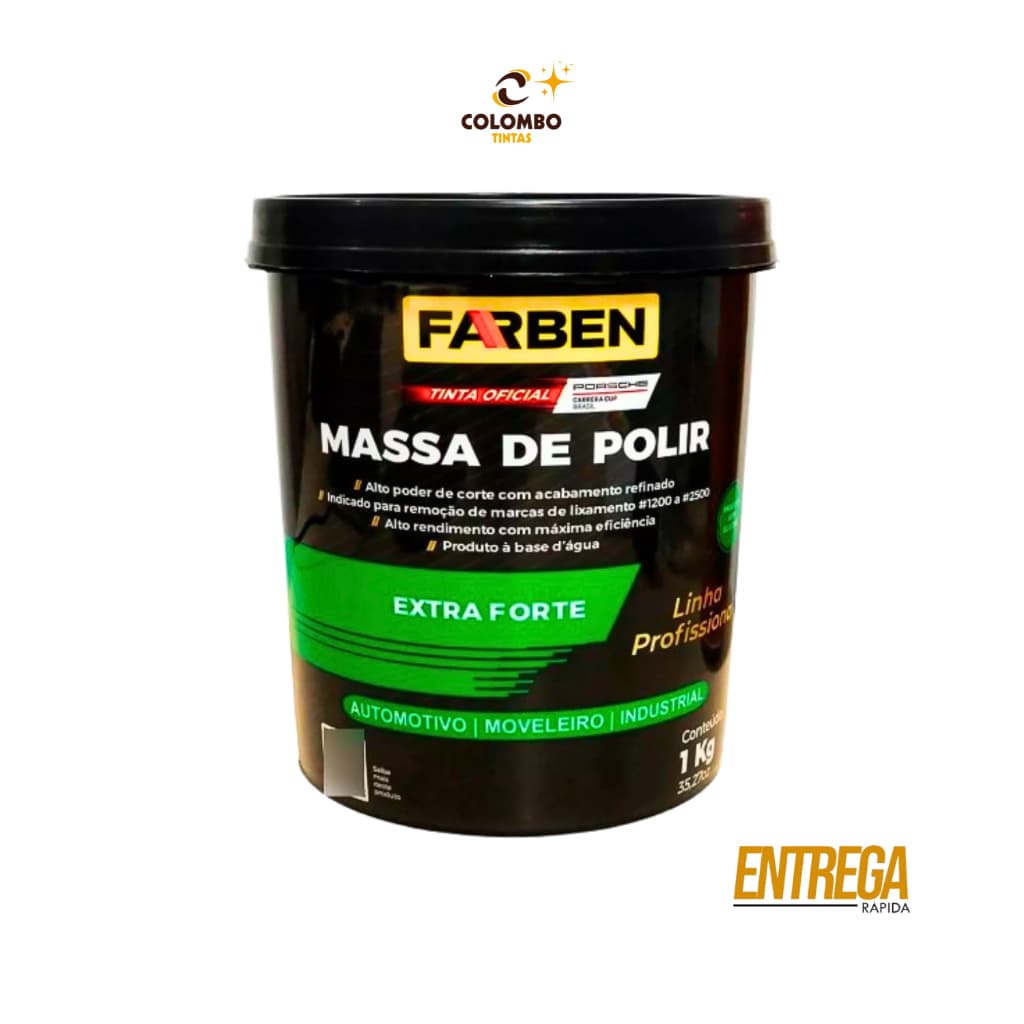 Massa de Polir Farben Branca 1kg | Polimento Profundo Auto Brilho- Não Embaça a Pintura | Oferta