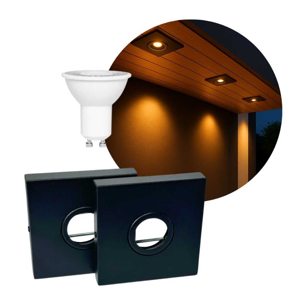 Spot Semi Embutido Direcionável Teto Beiral Laje Dicroica Gu10 Lâmpada Mr16 Inclusa