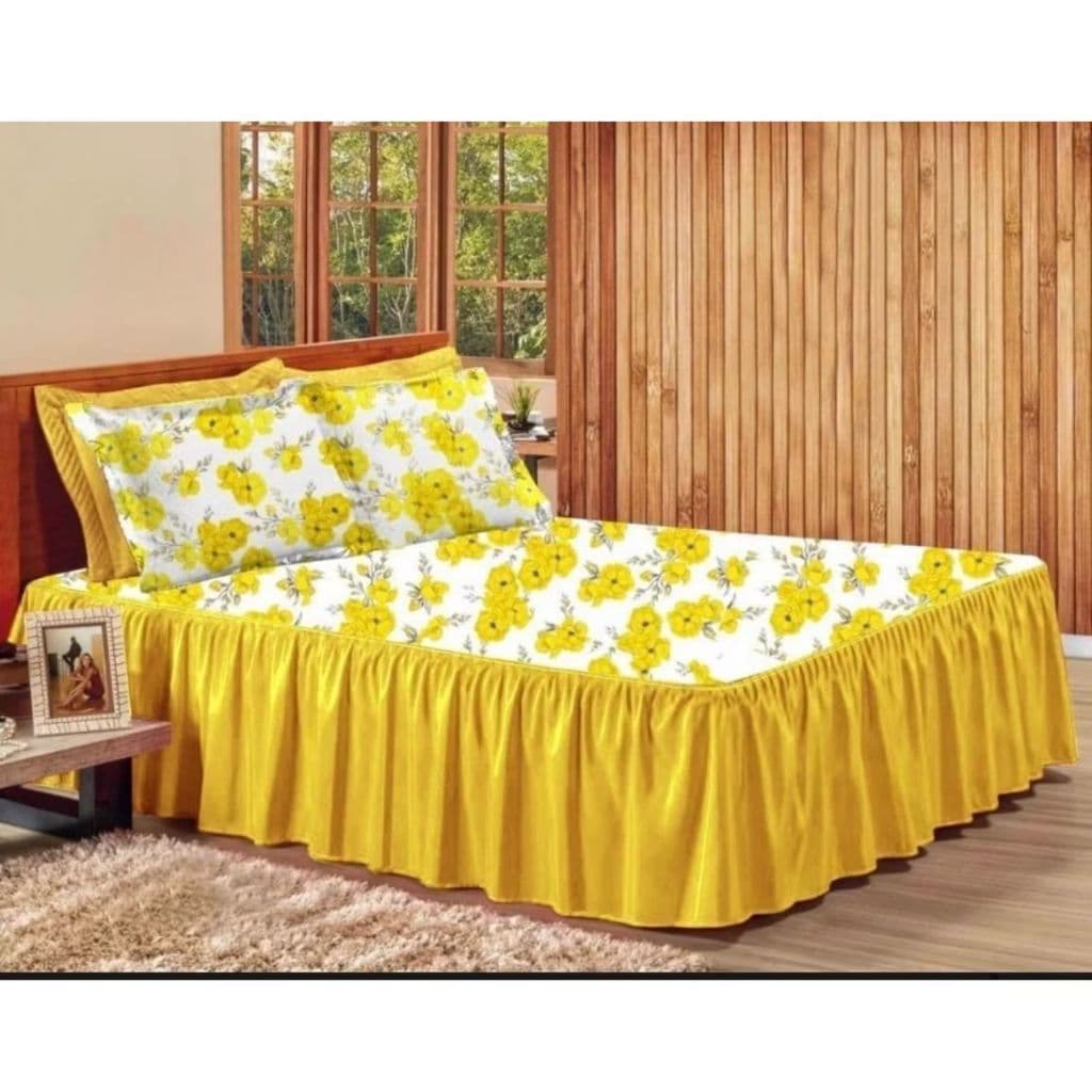 colcha casal estampada floral Oxford com fronhas 2.50x2.60