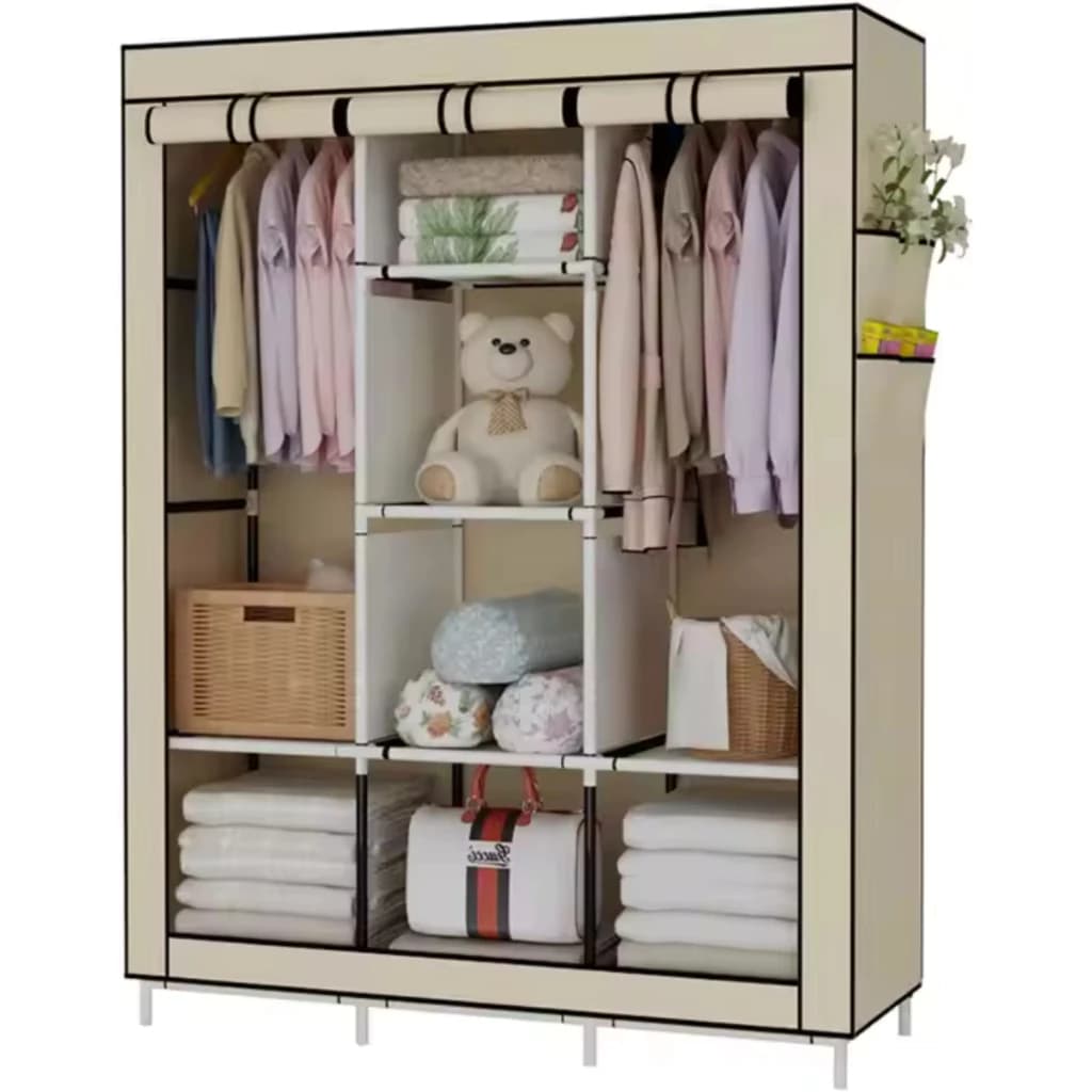 Armário 3 Colunas Com Capa Guarda Roupa Organizador Dobrável Desmontável