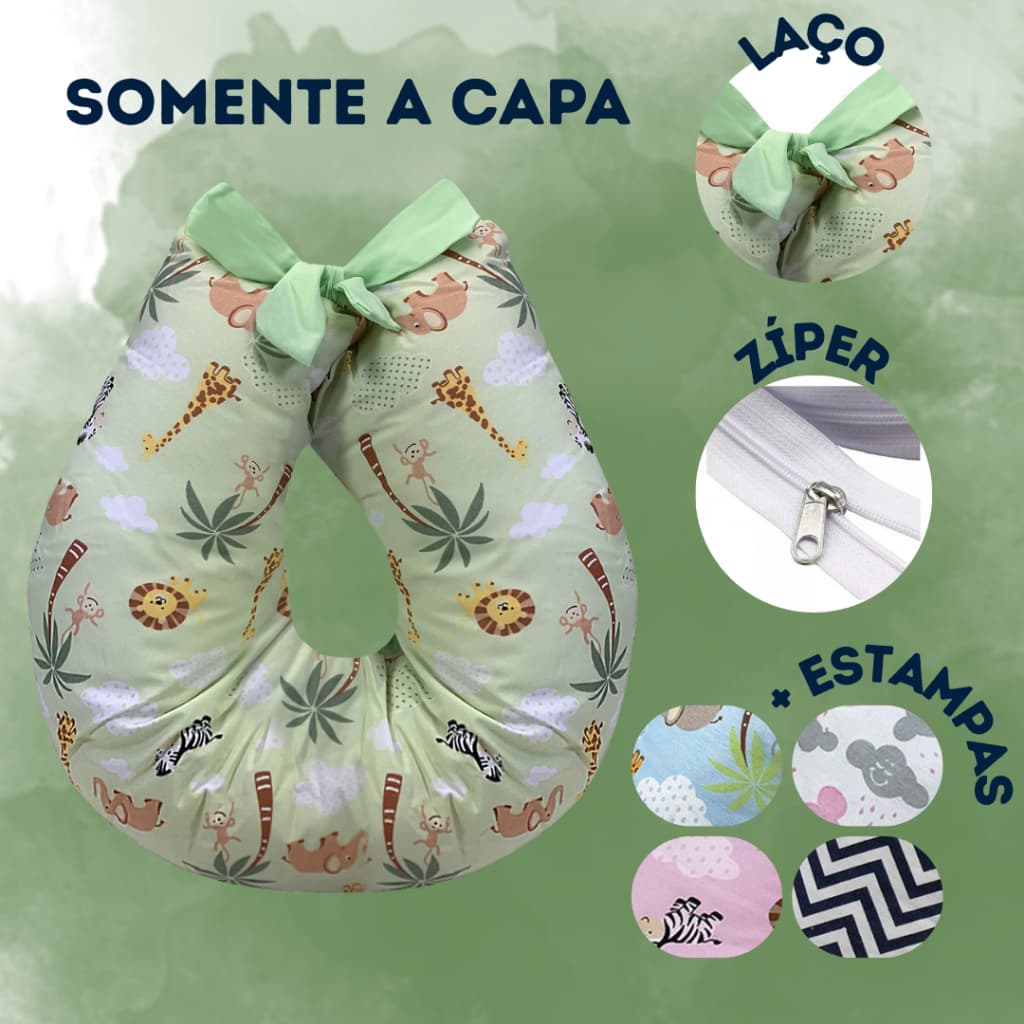 Capa Para Almofada De Amamentação Bebe Varias Estampas Travesseiro De Gestante Apoio Menino Menina