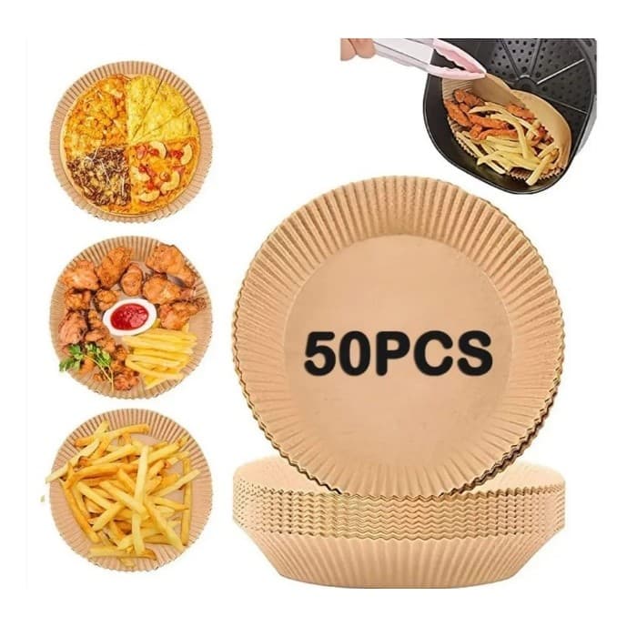 50 Pçs Forro Antiaderente Forma De Papel P/ Airfryer
