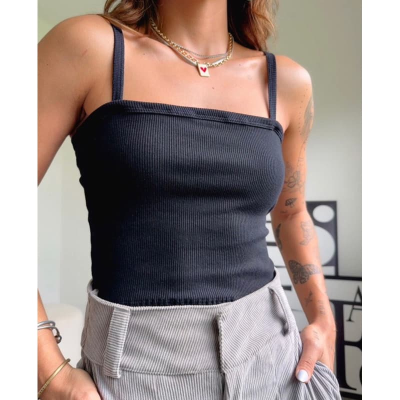 Cropped Alcinha | Cropped | Camiseta feminina | Cropped Ribana Canelada | Camiseta básica | Regata