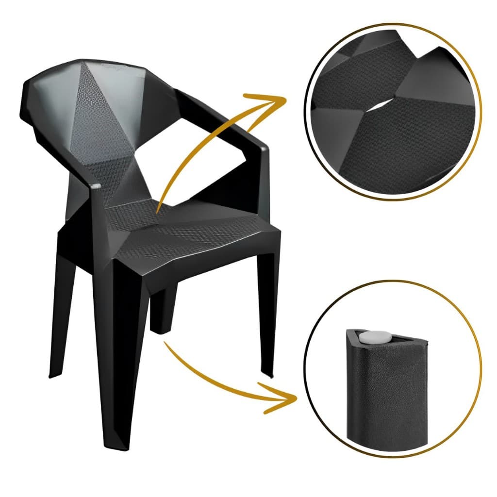 Poltrona Preta Diamond Design Moderno e Cadeira Confortavel para Sala ou Escritorio