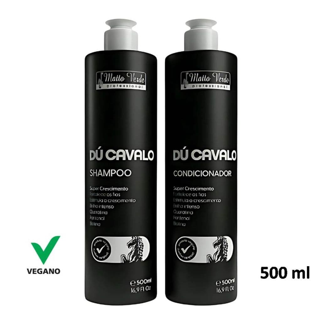 Kit Shampoo e Condicionador Vegano Dú Cavalo Crescimento e Fortalecimento -  Matto Verde 500ml cada