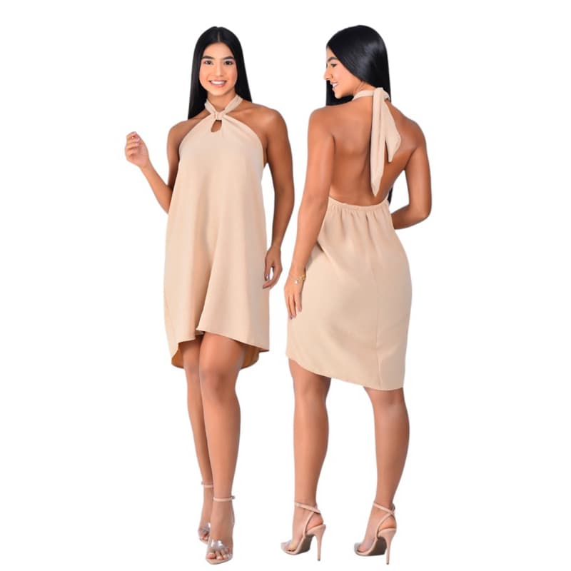 Vestido tendencia Gola Transpassada de amarração simples Elegante Casual Verão Estiloso confortável