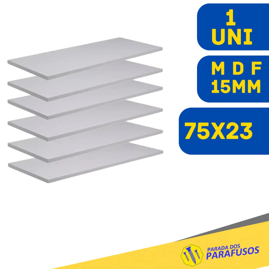 Prateleira Lisa Mdf 15mm Branco Tx  75x23 cm prateleiras