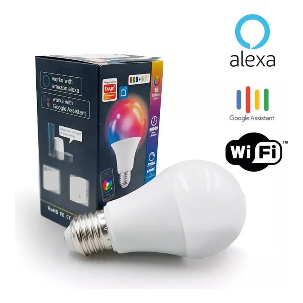 Lâmpada Wifi Para Alexa Google Assistant Tuya Smart Life 15w Cor da luz RGB 110V/220V