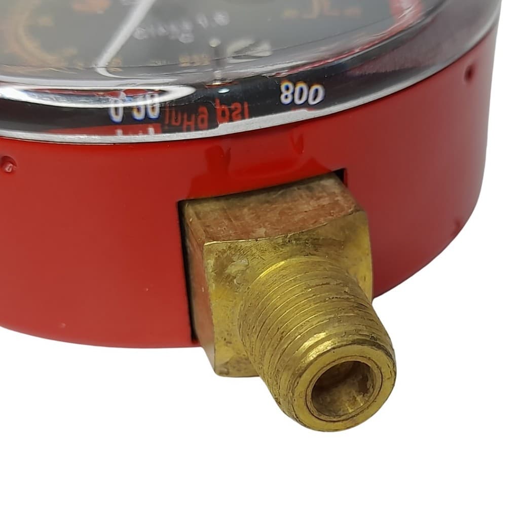 Manômetro de Alta Suryha R410A e R32 Cód. 80150054 Escala psi e bar, Conexão padrão 1/8 NPT Vermelho