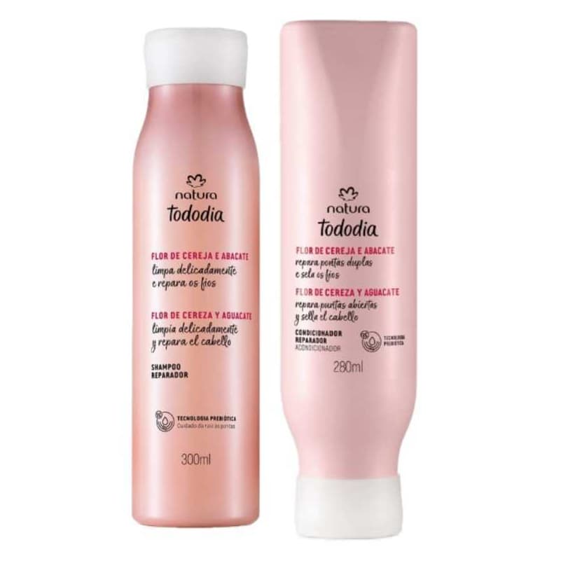 Kit Shampoo + Condicionador Reparador Tododia Flor de Cereja e Abacate - Natura