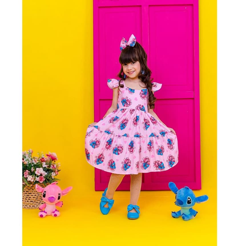 Vestido Stitch - Roupa Stitch - Stitch e angel