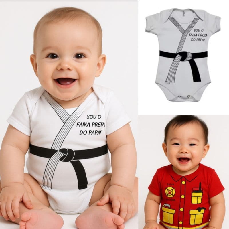Body Personagens Futuro Faixa Preta Quimono Judo Bebê