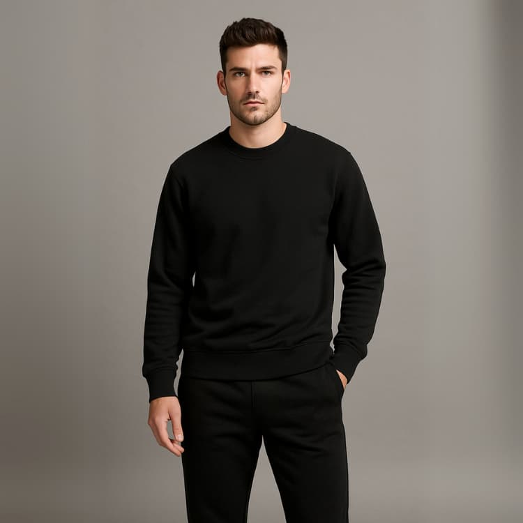 Conjunto Top Moletom E Calça Gola Careca Slim Masculino