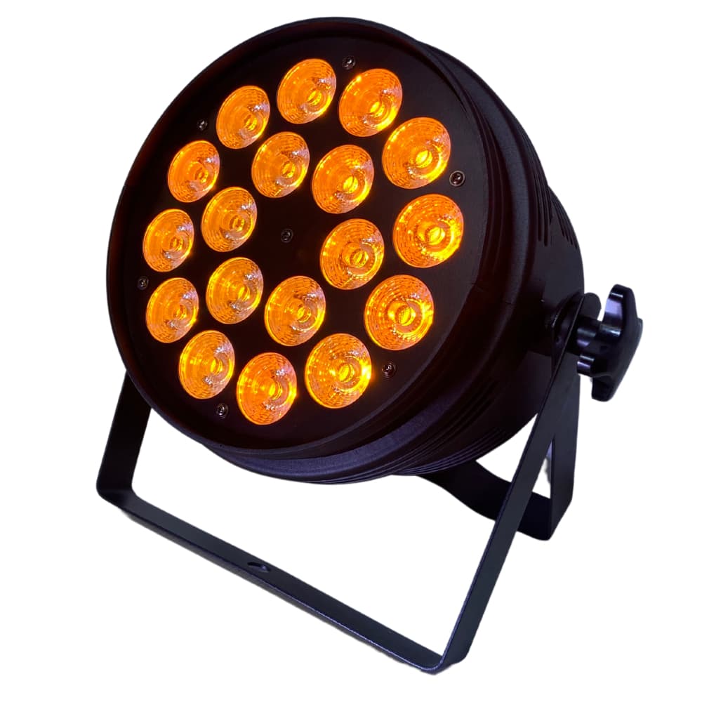 Canhao Refletor Parled 18 Leds Rgbwa-uv 12W Efeito Ambar Luz Negra 18x12W Dmx 110V / 220V