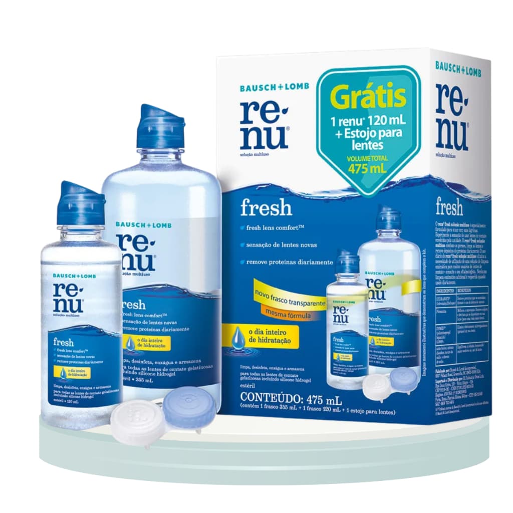 Renu Fresh Solução De Limpeza Para Lentes De Contato - Kit  355ml + 120ml