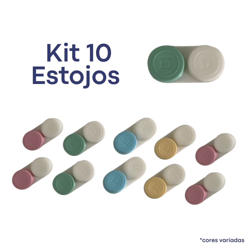 Estojos Para Lentes de Contato - kit Com 10 Estojos Universal