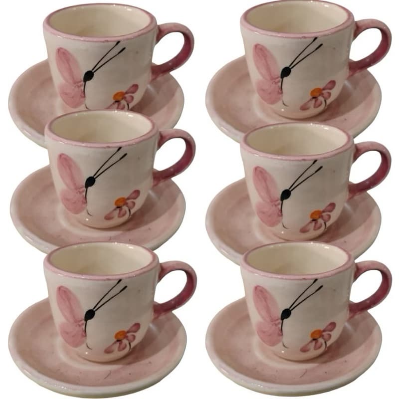 6 xícaras de Café com Pires 80ml Linha Libélula