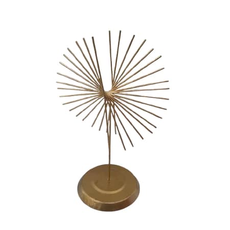 Escultura Girassol em Ferro Dourado p/ Decoração