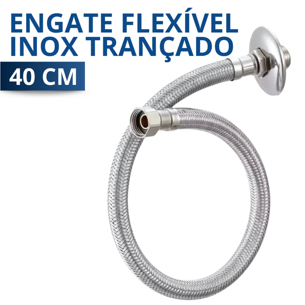 LIGAÇÃO ENGATE FLEXÍVEL INOX TRANÇADO RABIXO TORNEIRA HIDRAULICA AGUA QUENTE E FRIA ALTA QUALIDADE