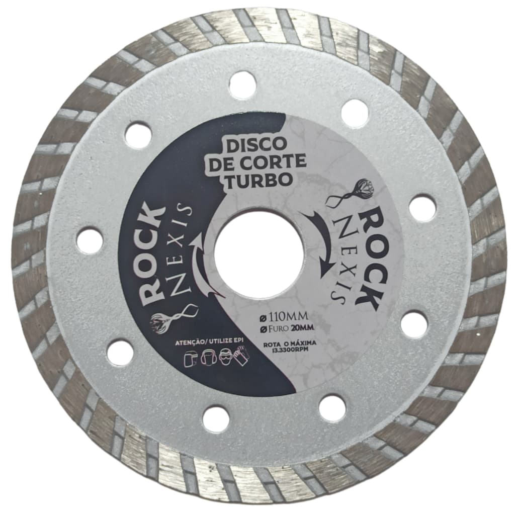 Disco Diamantado Turbo 110mm x 20mm Corte Seco Úmido Concreto Alvenaria Pro Qualidade Alta Rotação
