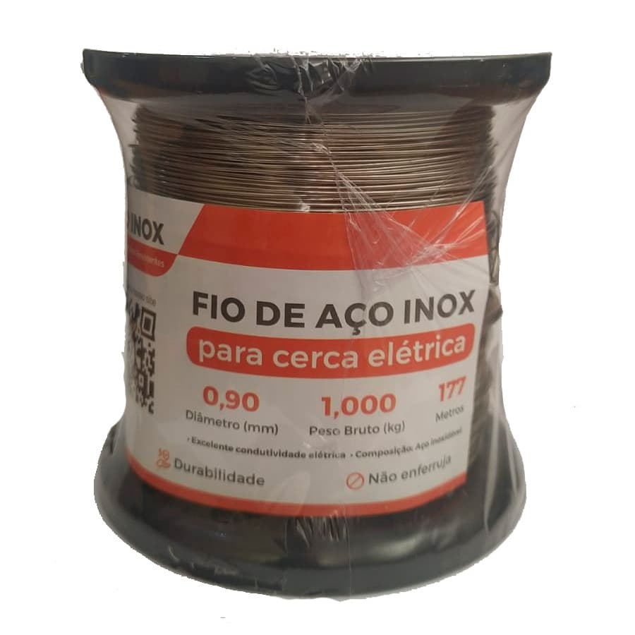 Fio de Aço Inox 0,90mm Para Cerca Elétrica - Bobina de 177 mts - Bufallo Inox