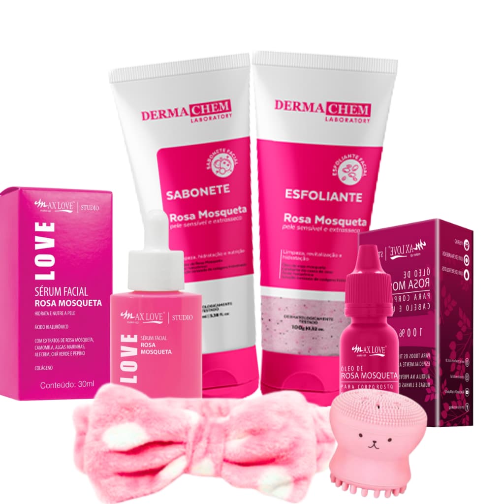 Kit skincare limpeza de pele rosa mosqueta