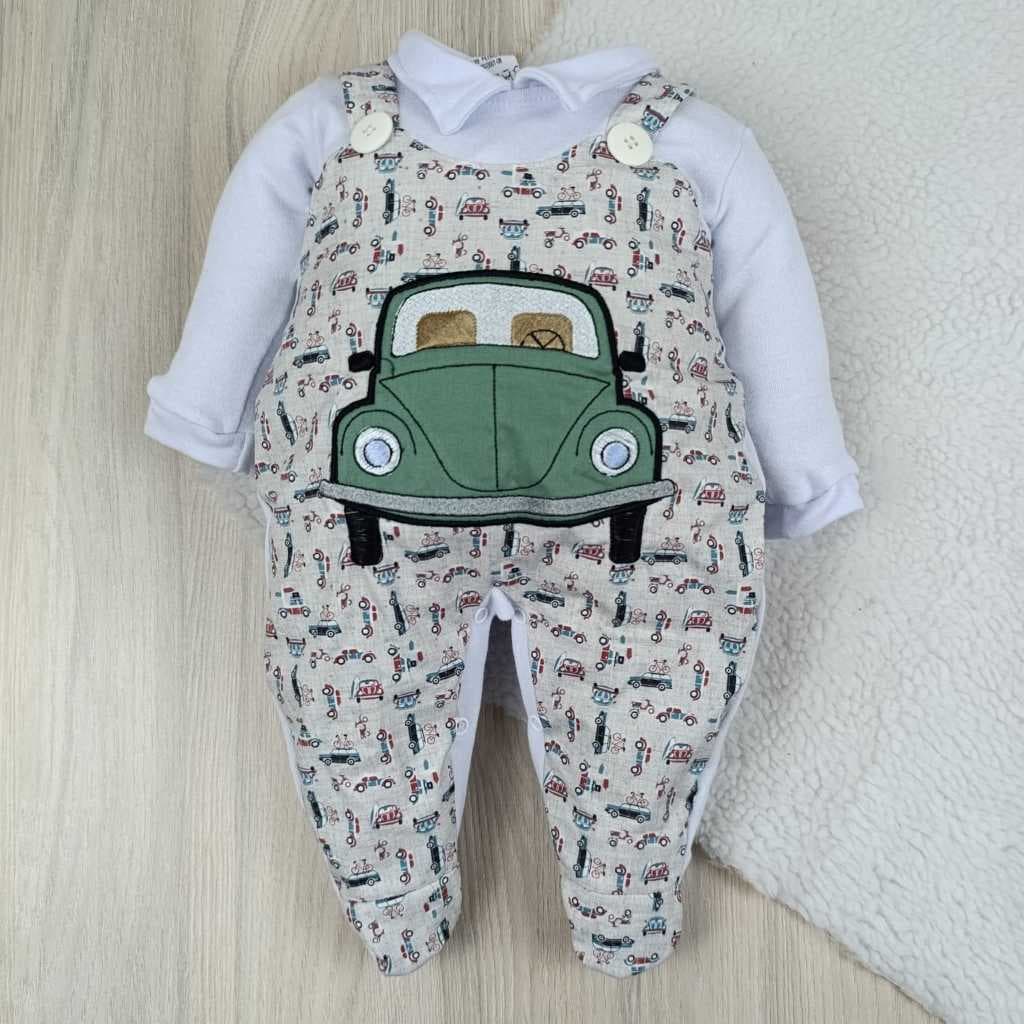 Macacão menino bichinho bordado.