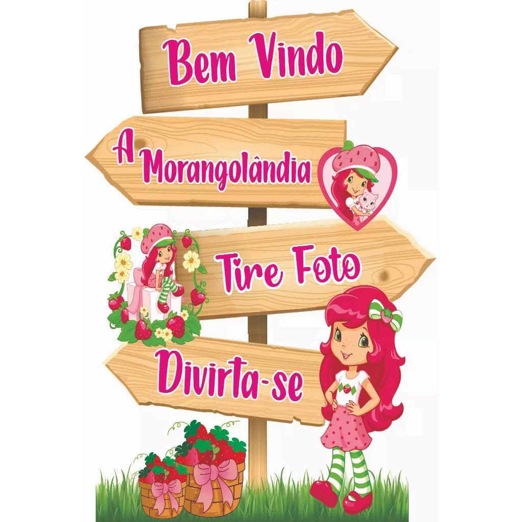 Placa setas Moranguinho MDF