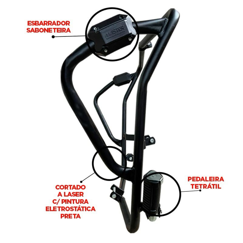 Protetor De Motor E Carenagem Xre 300 Com Pedaleiras Pro Todos os Anos Reforçado