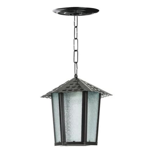 Pendente Colonial Sextavado Vidro Liso Preto Blumenau Iluminação