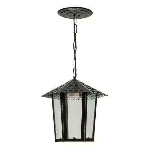 Pendente Colonial Sextavado Vidro Blumenau Preto 110v/220v Adicionar aos favoritos