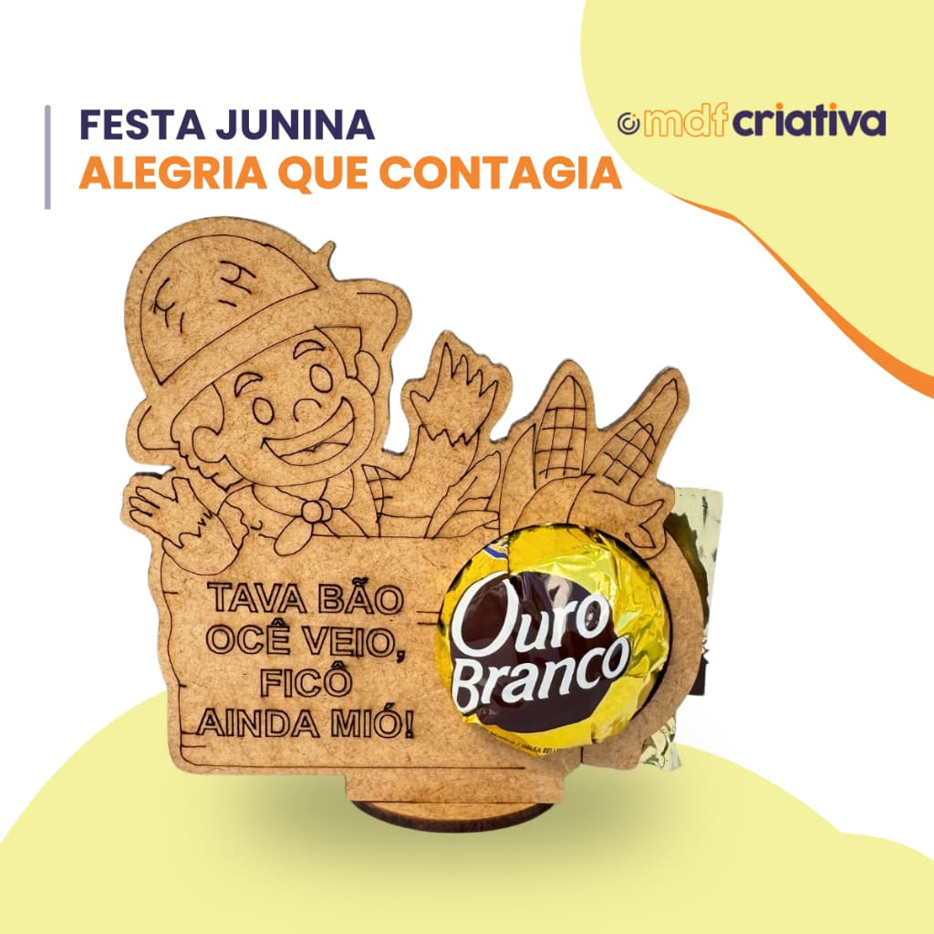 Porta Bombons Mdf Tema Festa Junina Arraiá Brinde Lembrancinha Presentes MDF Criativa
