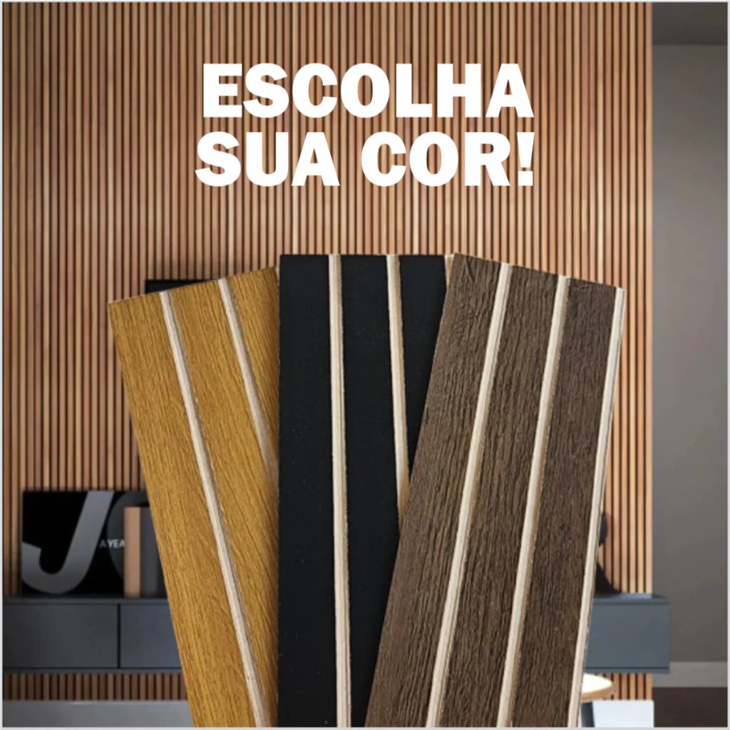 Placas Painel Ripado - MDF Revestimento de Parede Autocolante Completo