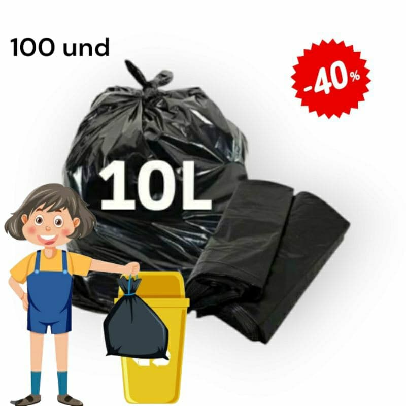 kit 100 unidades Saco de lixo 10 litros Banheiro cesto escritório lixeira OFERTA