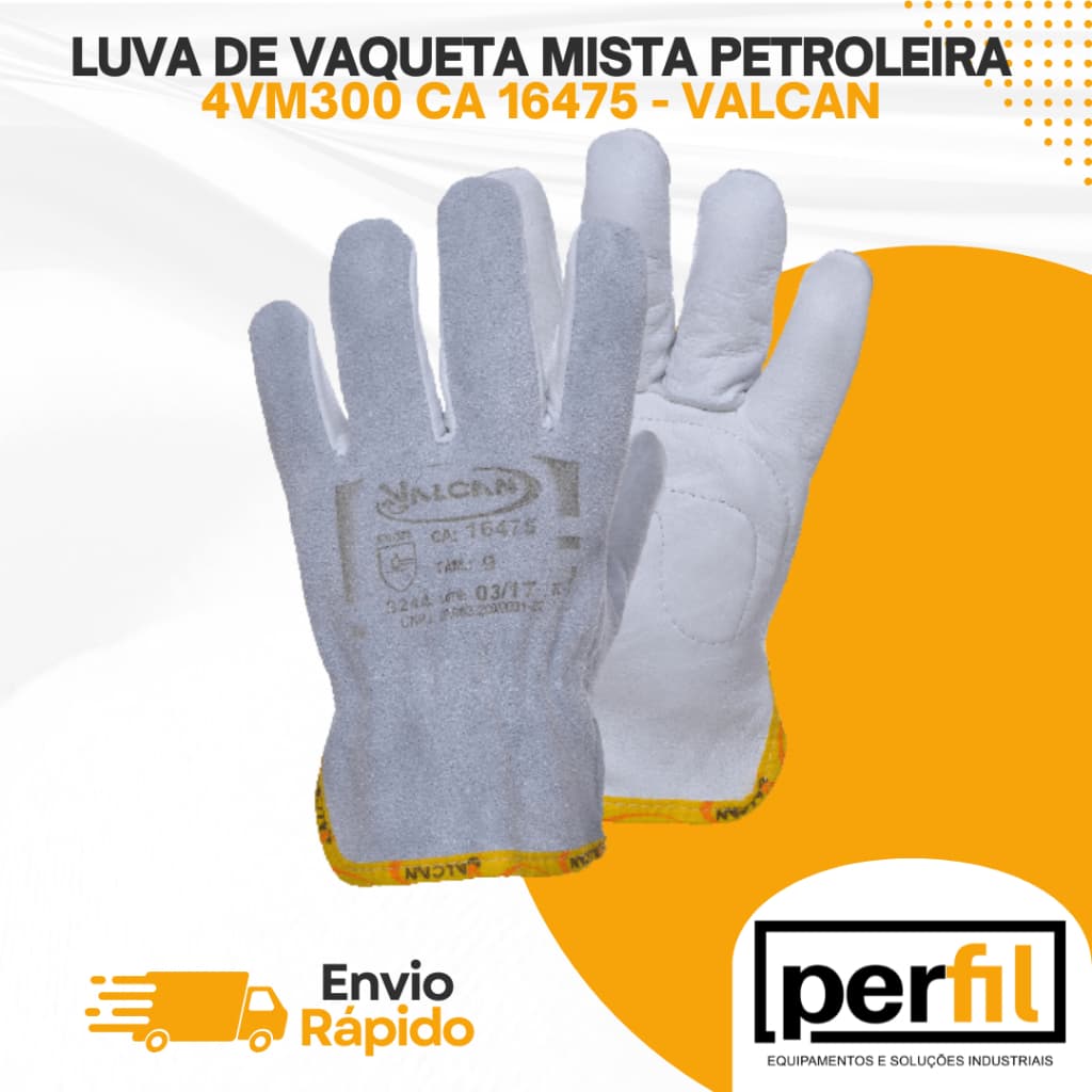 Luva Mista (vaqueta/raspa) Petroleira P.7 - Valcan