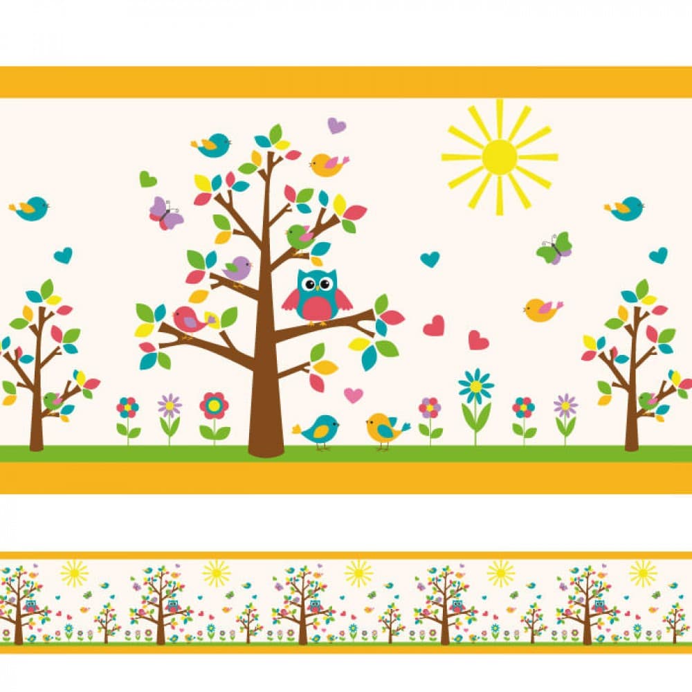 10 Metros Faixa Decorativa Adesivo Autocolante Coruja Jardim Infantil