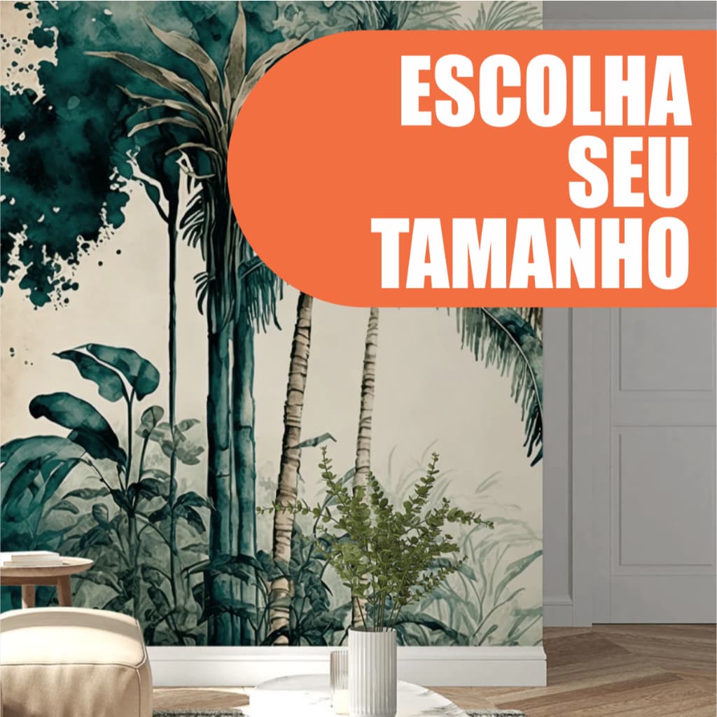 Papel de Parede Linha Studio Decor Folhagens Tropicais  Estampa Elegante Decorativa para Ambiente