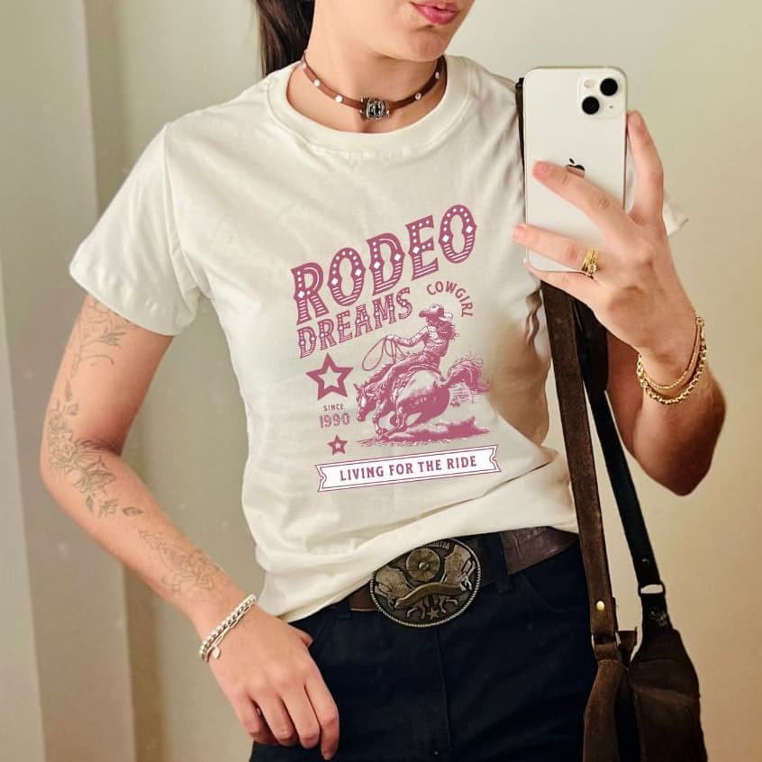 Camiseta Country Moda Western Tshirt Feminina Boiadeira BabyLook 100% Algodão