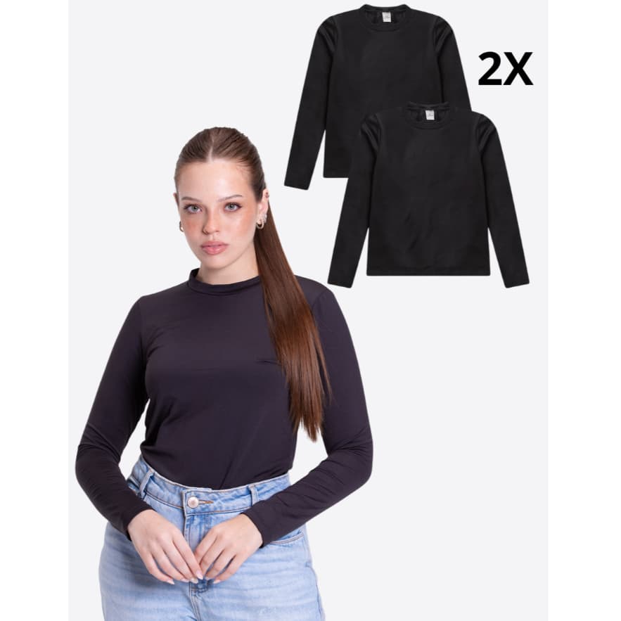 Kit 2 Blusas Térmicas Adulto Preto