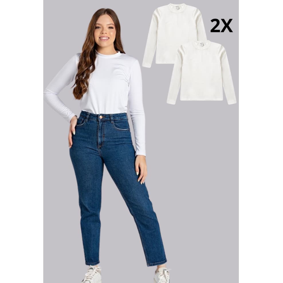Kit 2 Blusas Térmicas Adulto Branco