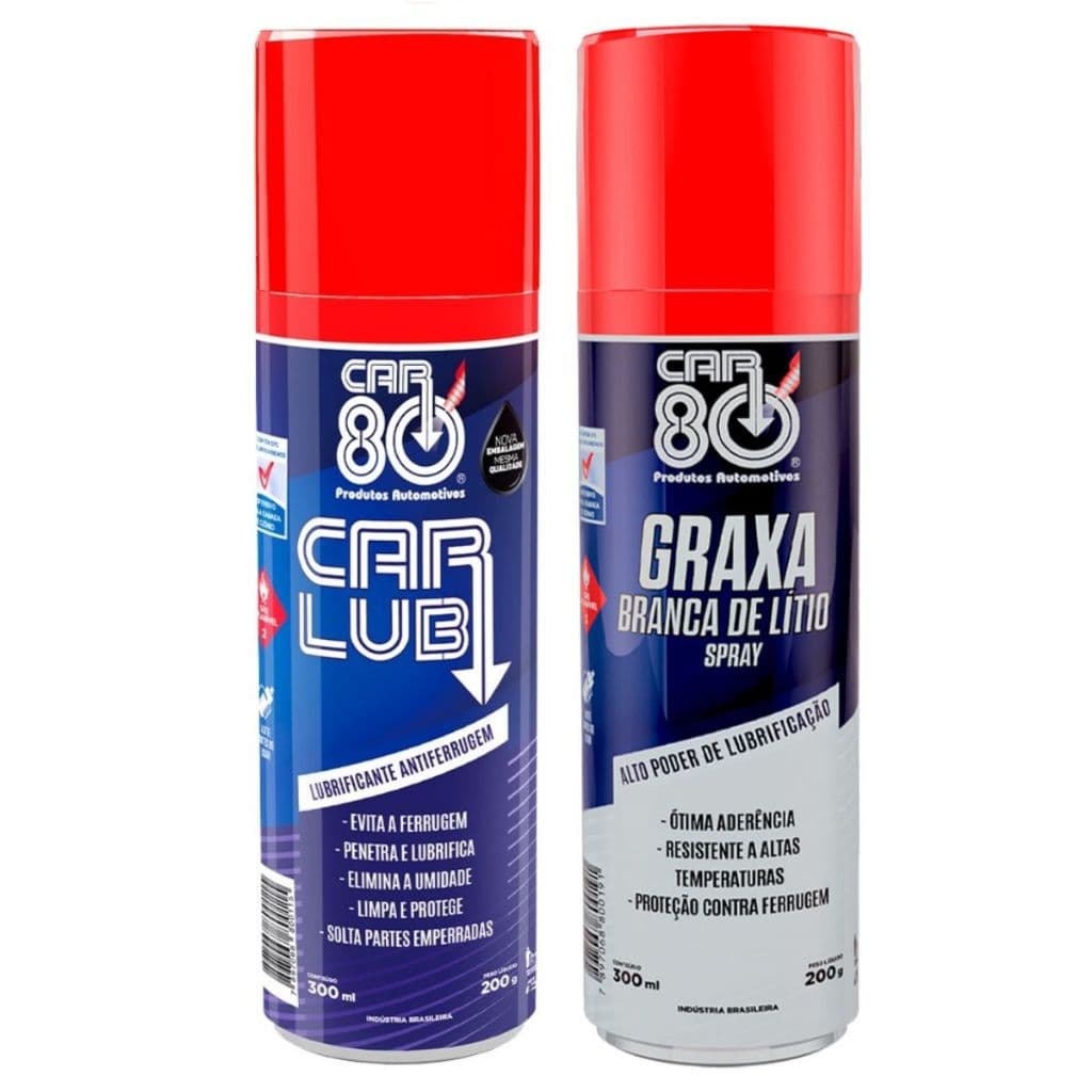 Kit Car80 Desengripante Spray E Graxa Branca De Lítio Spray