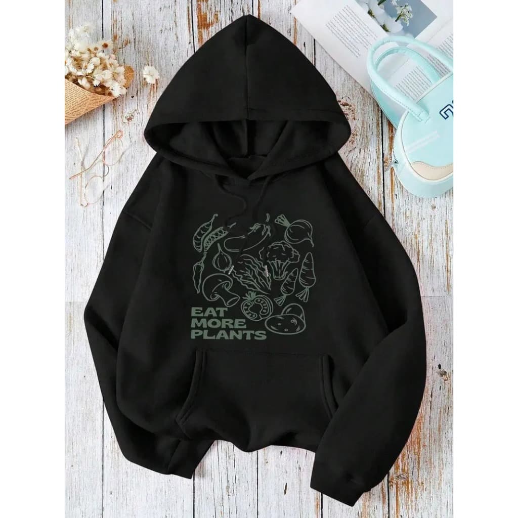 Moletom casual com capuz Unisex com gráfico de motocicleta e planta, poliéster, hoodie com cordão para outono e inverno
