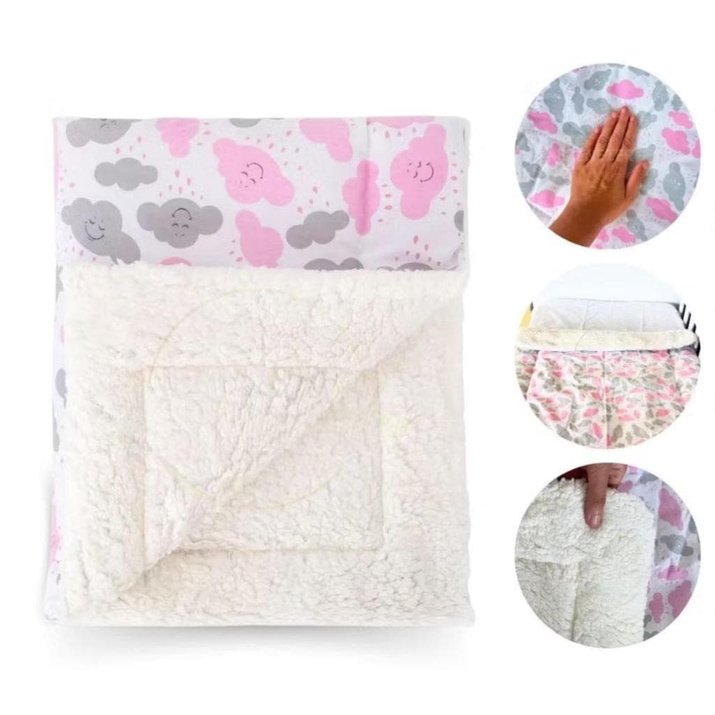 Coberdrom Pra Bebê Cobertor De Berço Sherpa Dupla Face Infantil Estampado Manta Macia
