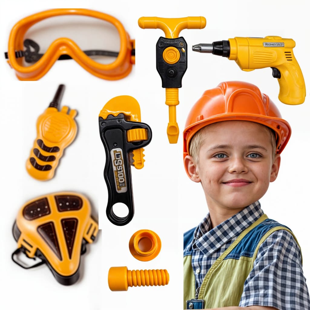 Kit Ferramentas Brinquedo infantil menino Fantasia Construtor Engenheiro